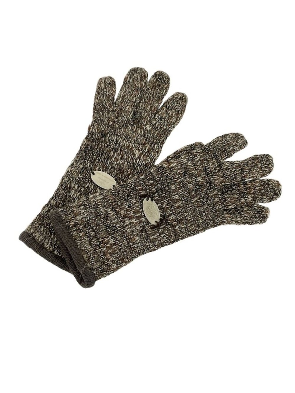 Fendi Gloves Dark Brown Ivory Multi Selleria Wool